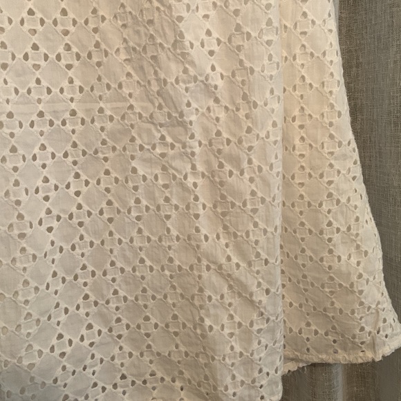 Buffalo David Bitten small eyelet scoop neck mini dress cotton beach cover up - Picture 4 of 9